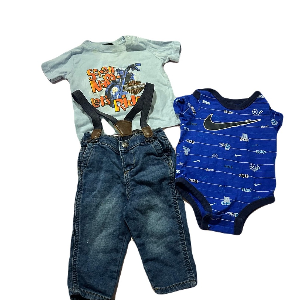 Size 6 M various brands bundle Oshkosh, Nike, Harley Davidson Top, onsie, pants